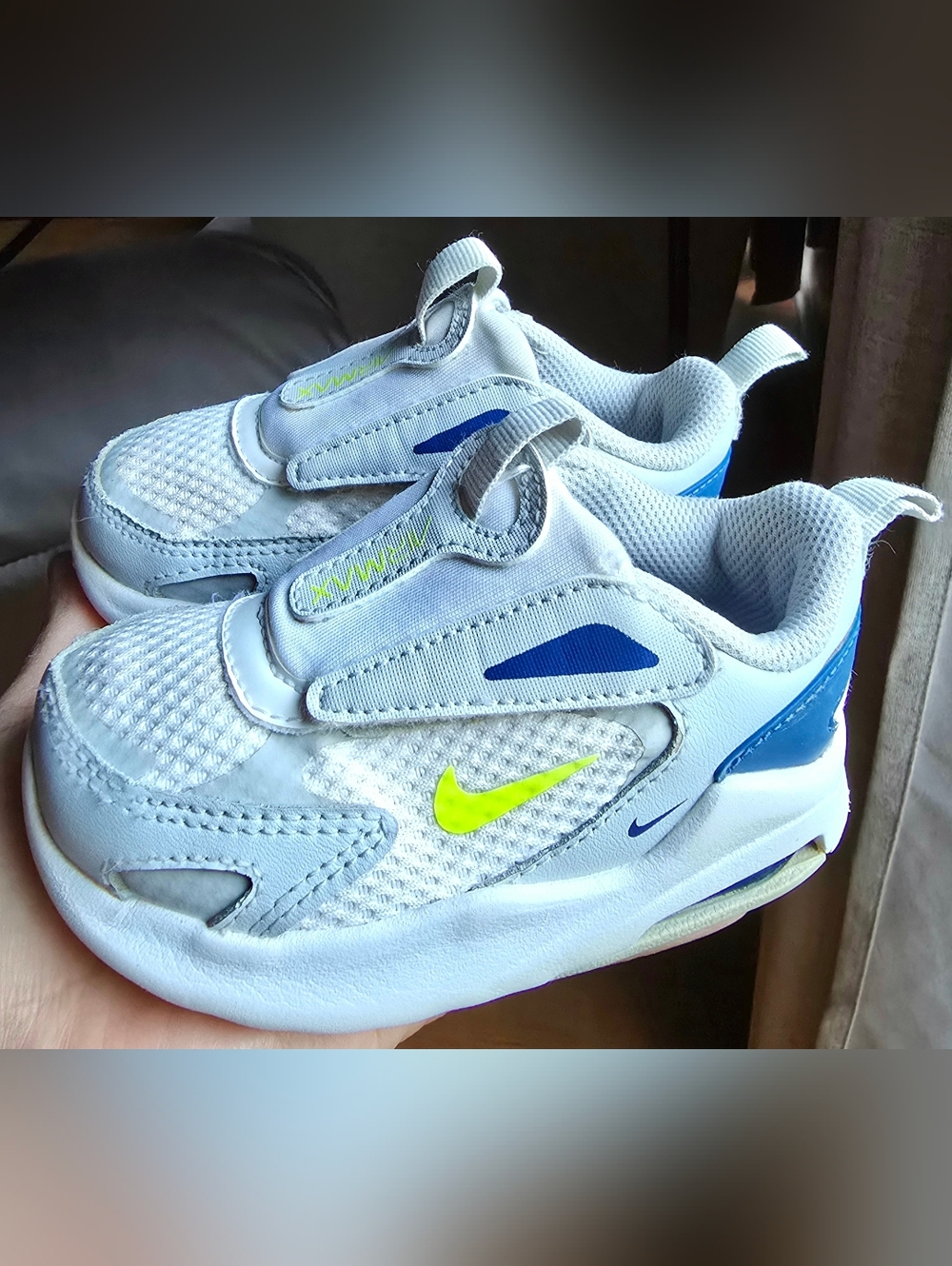 Sz 6C Toddler Kids NIKE AIR MAX BOLT 'Pure Platinum Game Royal Volt'